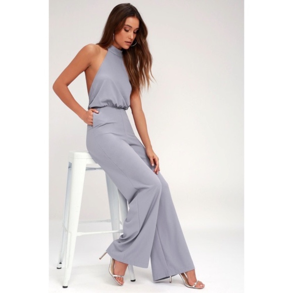 Lulu’s moment for life lavender halter jumpsuit S